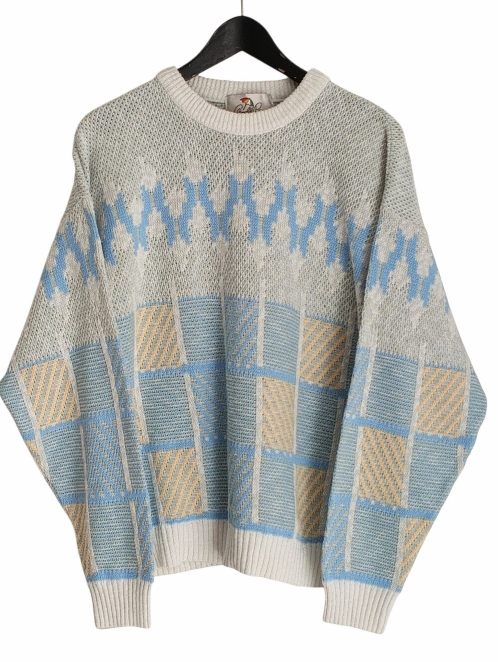VTG 90s Arnold Palmer Geometric Knit Crewneck Sweater Mens 22"x24.5"